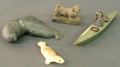 Eskimo carved seal figural gro