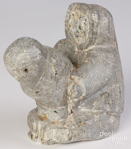 ESKIMO CARVED STONE FIGURE OF A MAN
