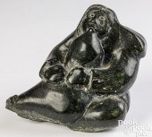 ESKIMO CARVED STONE FIGURE OF