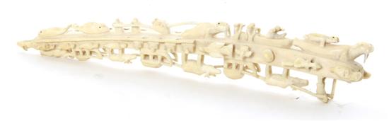 Eskimo carved walrus tusk Eskimo