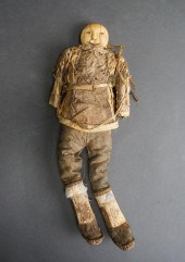ESKIMO DOLL WITH CARVED WALRUS