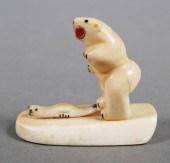ESKIMO INUIT CARVED IVORY POLA