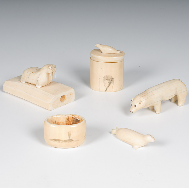 Eskimo Ivory Carvings lot of 5