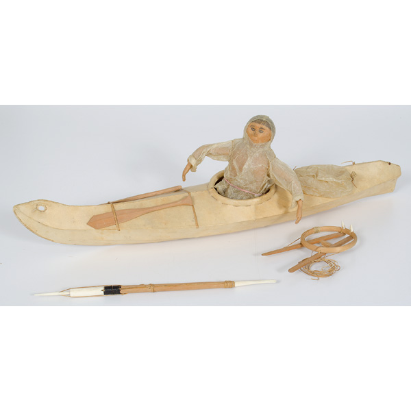 Eskimo Model Kayak with Hunter