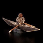 Eskimo Model Kayak with wooden