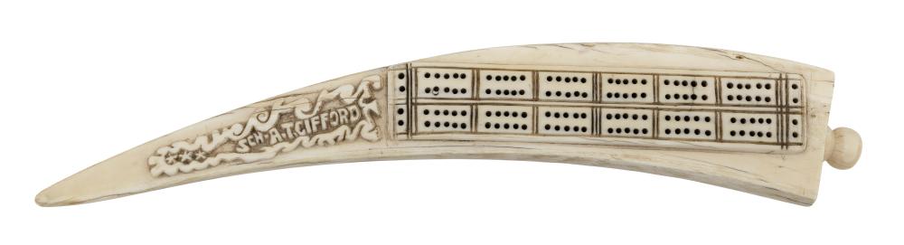ESKIMO RELIEF-CARVED WALRUS TUSK