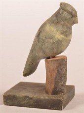 ESKIMO STONE AND WOOD CARVED S