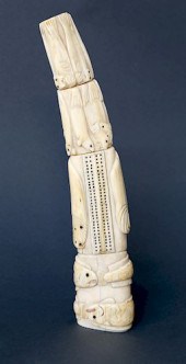 ESKIMO WALRUS IVORY CRIBBAGE B