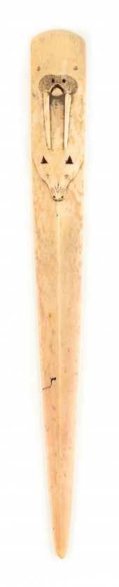 ESKIMO WALRUS IVORY LETTER OPE