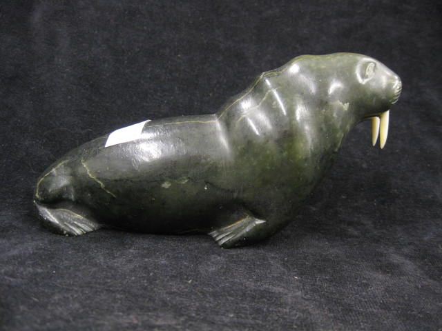 Eskimo's Carved Jade Figure of a