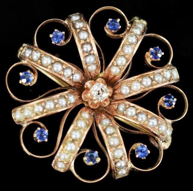ESTATE 12KT GOLD, DIAMOND &