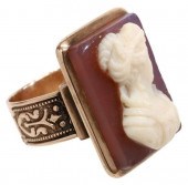 ESTATE 12KT ROSE GOLD CARVED H