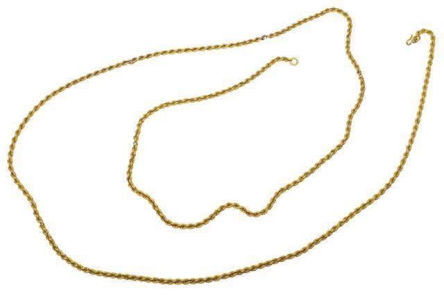 ESTATE 12KT YELLOW GOLD ROPE CHAIN,
