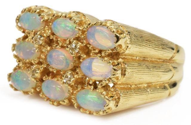 ESTATE 14KT GOLD 1.5CTTW BLACK OPAL