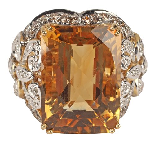ESTATE 14KT GOLD CITRINE &AMP;