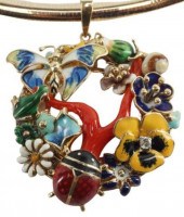 ESTATE 14KT GOLD DIAMOND & ENA