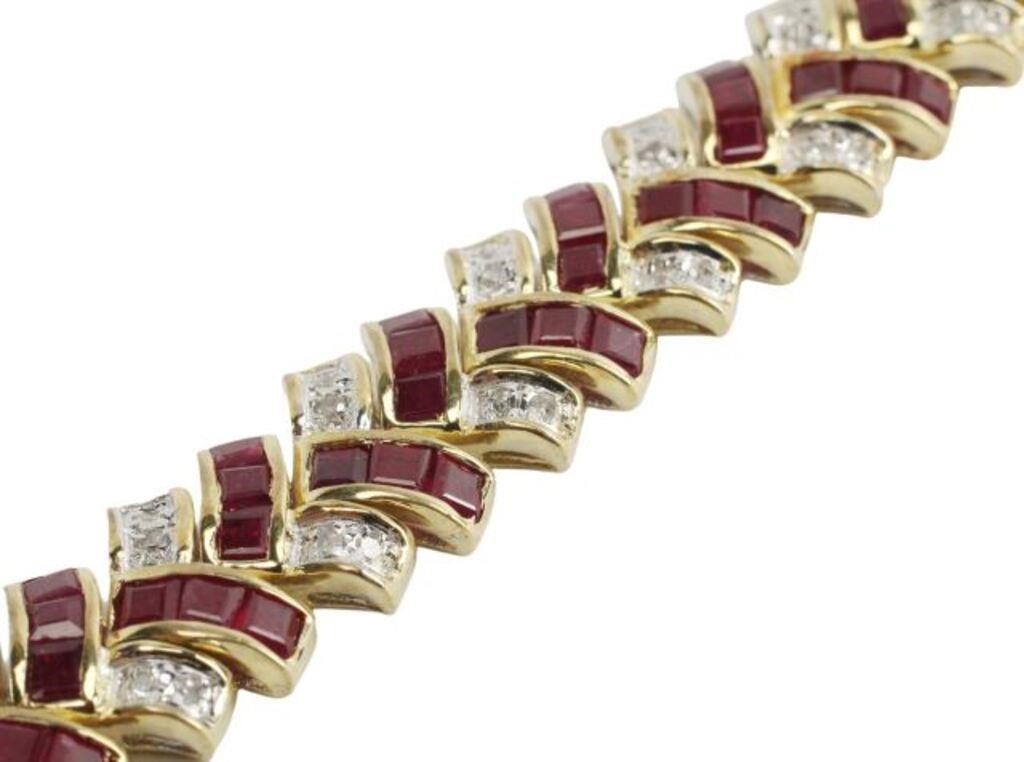 ESTATE 14KT GOLD DIAMOND & RUBY