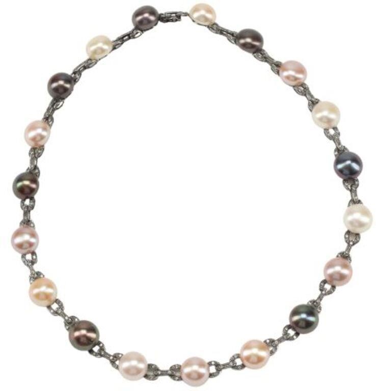 ESTATE 14KT GOLD DIAMOND & PEARL