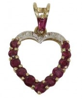 ESTATE 14KT GOLD DIAMOND & RUB