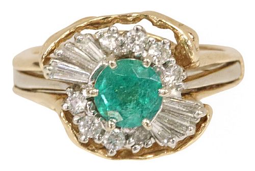 ESTATE 14KT GOLD EMERALD &AMP;