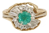 ESTATE 14KT GOLD EMERALD &AMP;