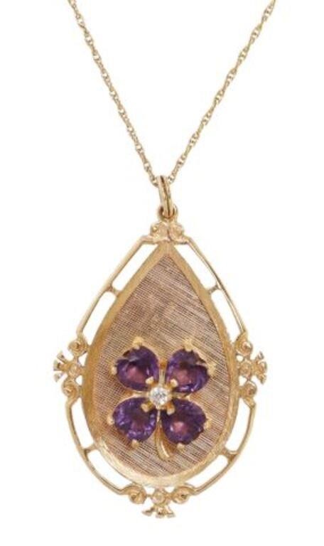 ESTATE 14KT GOLD FOUR-LEAF CLOVER