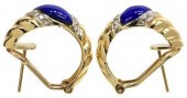 ESTATE 14KT GOLD LAPIS & 0.35C
