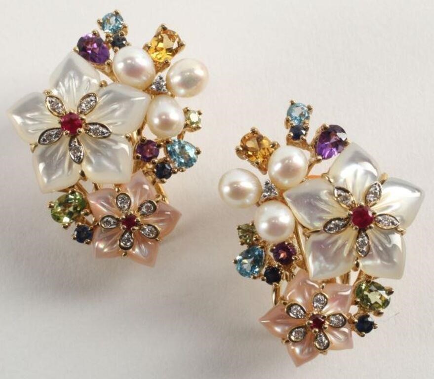ESTATE 14KT GOLD MULTI-GEMSTONE