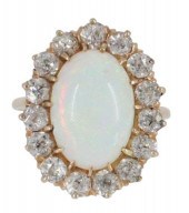 ESTATE 14KT GOLD, OPAL & 1.50C