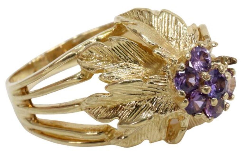 ESTATE 14KT GOLD & PURPLE STONE