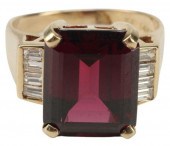 ESTATE 14KT GOLD RUBELLITE & D