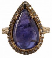 ESTATE 14KT GOLD TANZANITE & 0