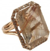ESTATE 14KT RG, RUTILATED QUAR