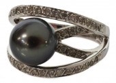 ESTATE 14KT WG PEARL & 0.50CTT