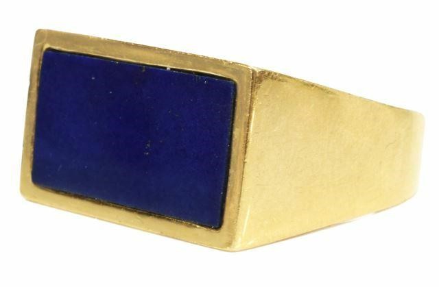 ESTATE 14KT YELLOW GOLD & LAPIS