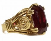 ESTATE 14KT YELLOW GOLD & LAB-