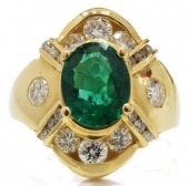 ESTATE 14KT YELLOW GOLD, EMERA
