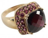 ESTATE 14KT YG ALMANDINE & RHO