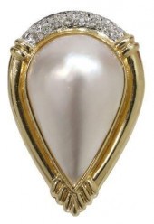 ESTATE 14KT YG, MABE PEARL & D
