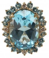 ESTATE 14KT YG,19.97CT BLUE TO