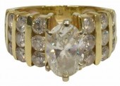 ESTATE 1.57CT OVAL DIAMOND & 2