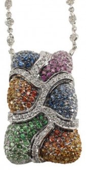 ESTATE 18K WHITE GOLD MULTICOL
