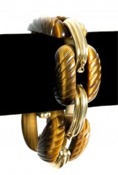 ESTATE 18K YELLOW GOLD & TIGER
