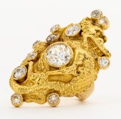 ESTATE 18K YELLOW GOLD DIAMOND