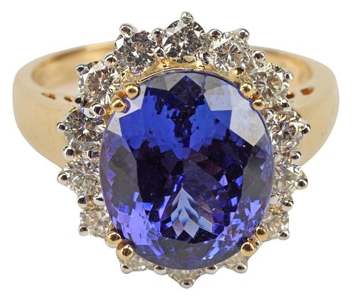 ESTATE 18KT GOLD 7.74CT BLUE