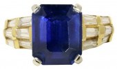ESTATE 18KT GOLD SAPPHIRE & 1.