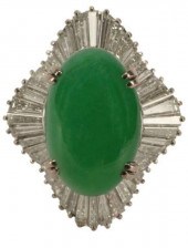 ESTATE 18KT WG GIA JADE CABOCH