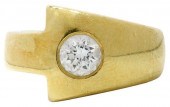 ESTATE 18KT YELLOW GOLD & 0.33