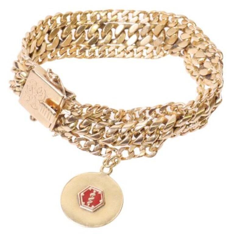 ESTATE 18KT YELLOW GOLD CURB LINK