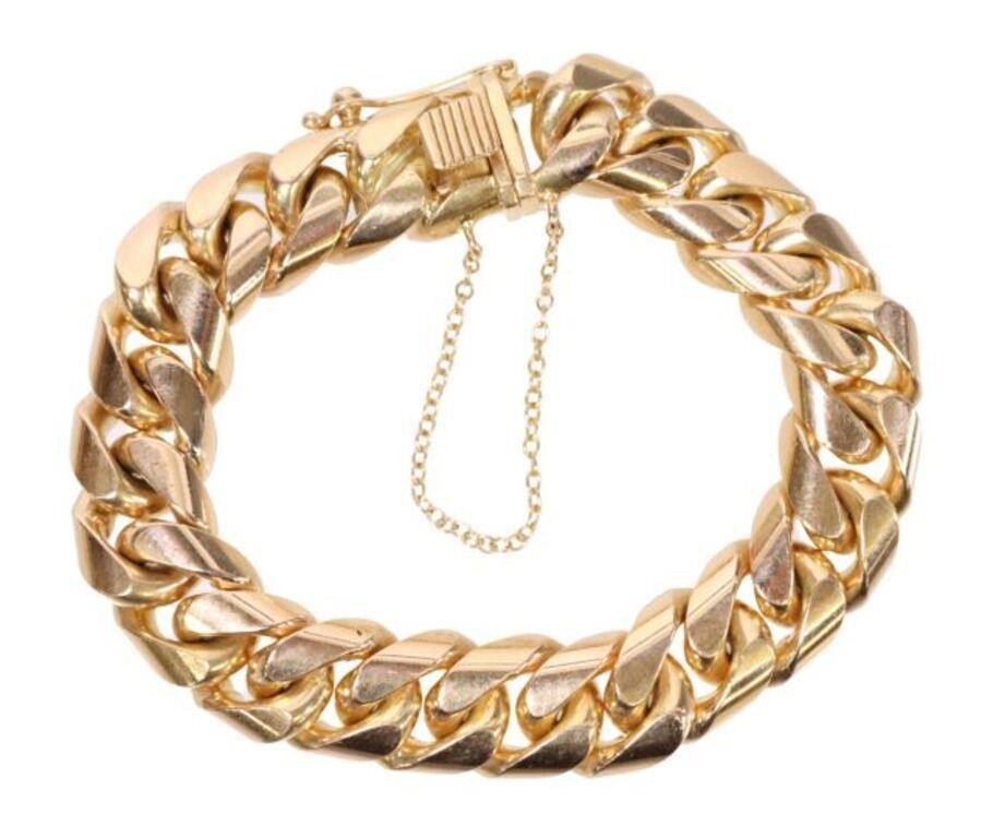 ESTATE 18KT YELLOW GOLD CURB LINK